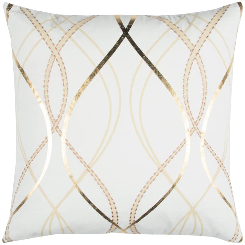 Rizzy Home Donny Osmond Collection Ivory and Gold Throw Pillow - Polyester