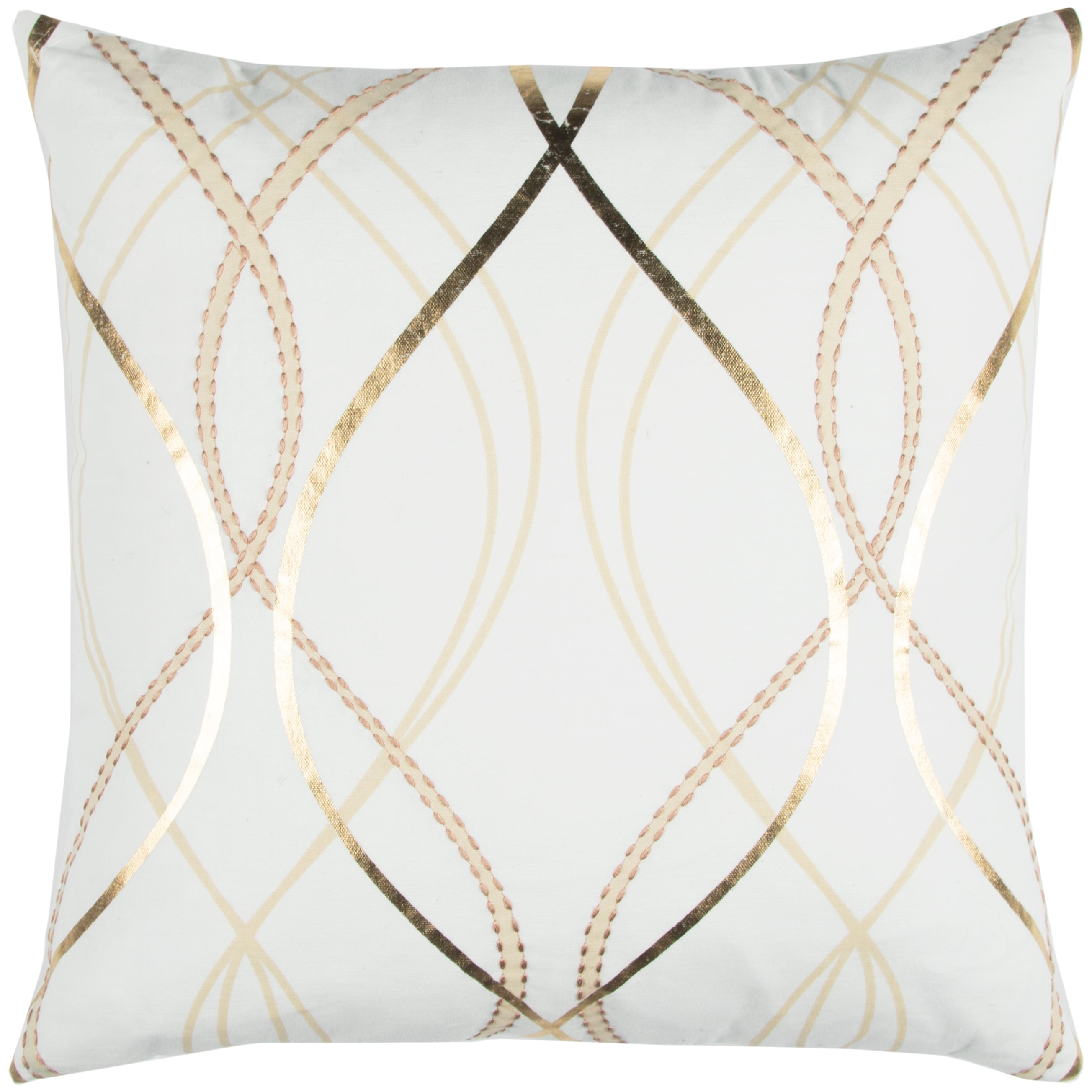 Rizzy Home Donny Osmond Collection Ivory and Gold Throw Pillow