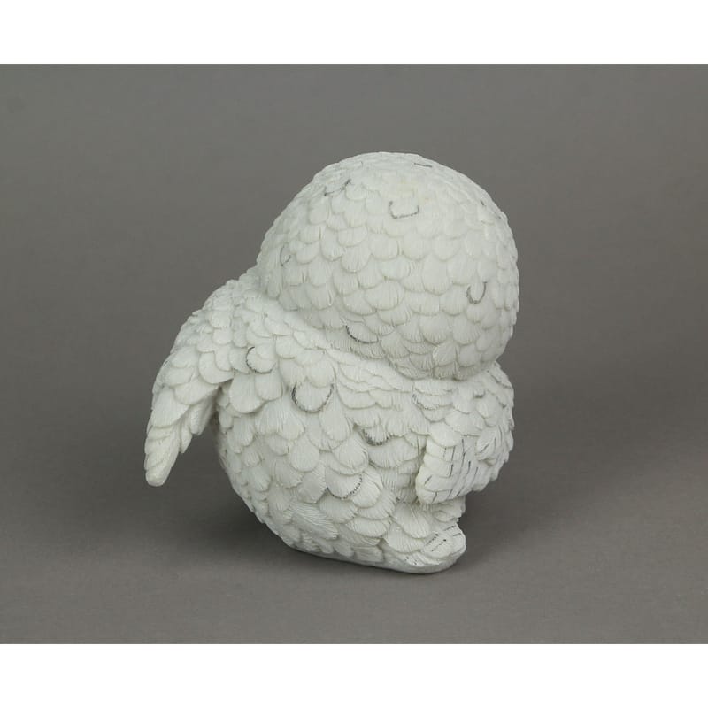 Adorable Big Eyed White Baby Snowy Owl Mini Statue 4.75 Inches High - 4.75 X 4.75 X 4 inches