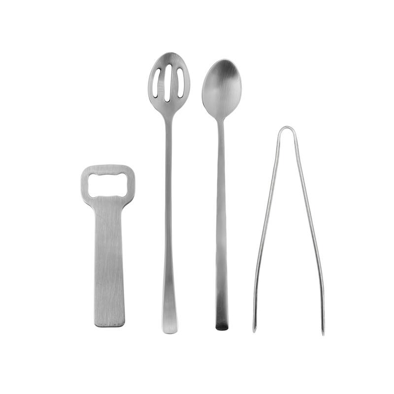 Canvas Home Classic 4-Piece Bar Gift Set - Silver