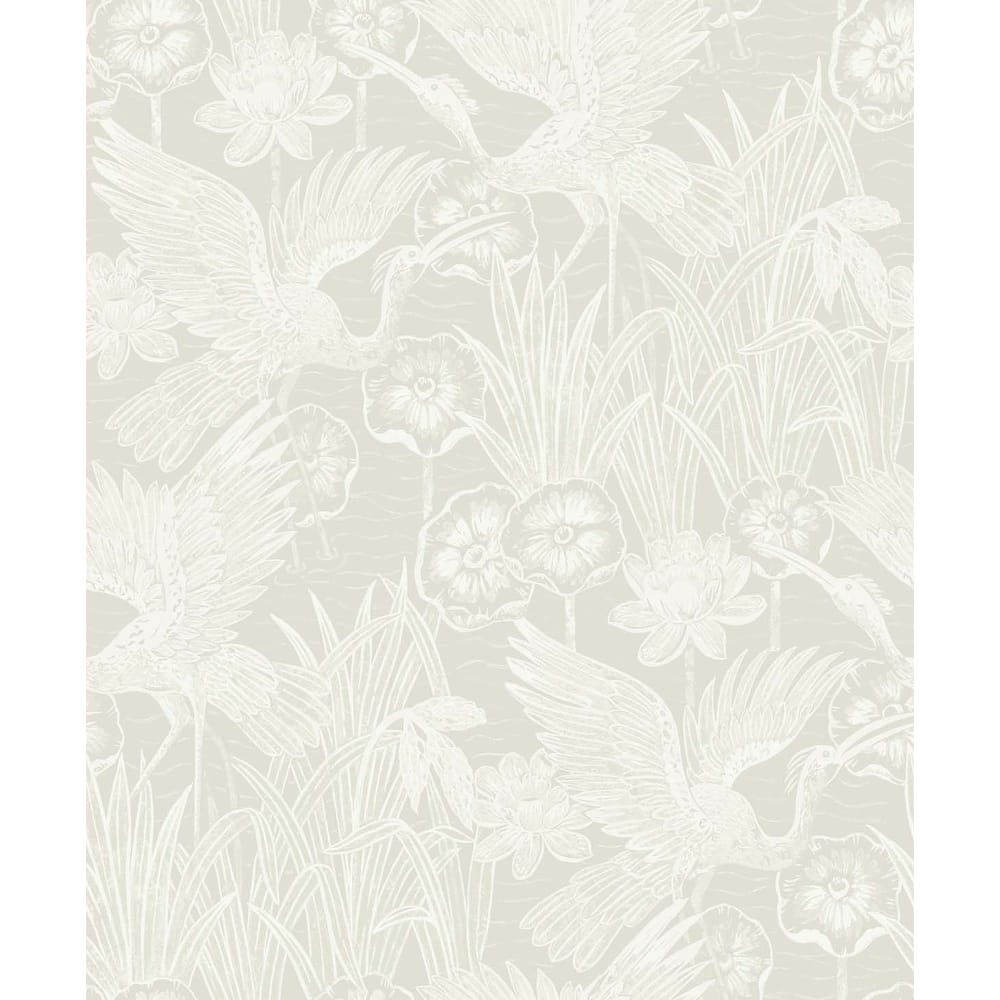 Seabrook Designs Marsh Cranes Nonwoven Unpasted Wallpaper