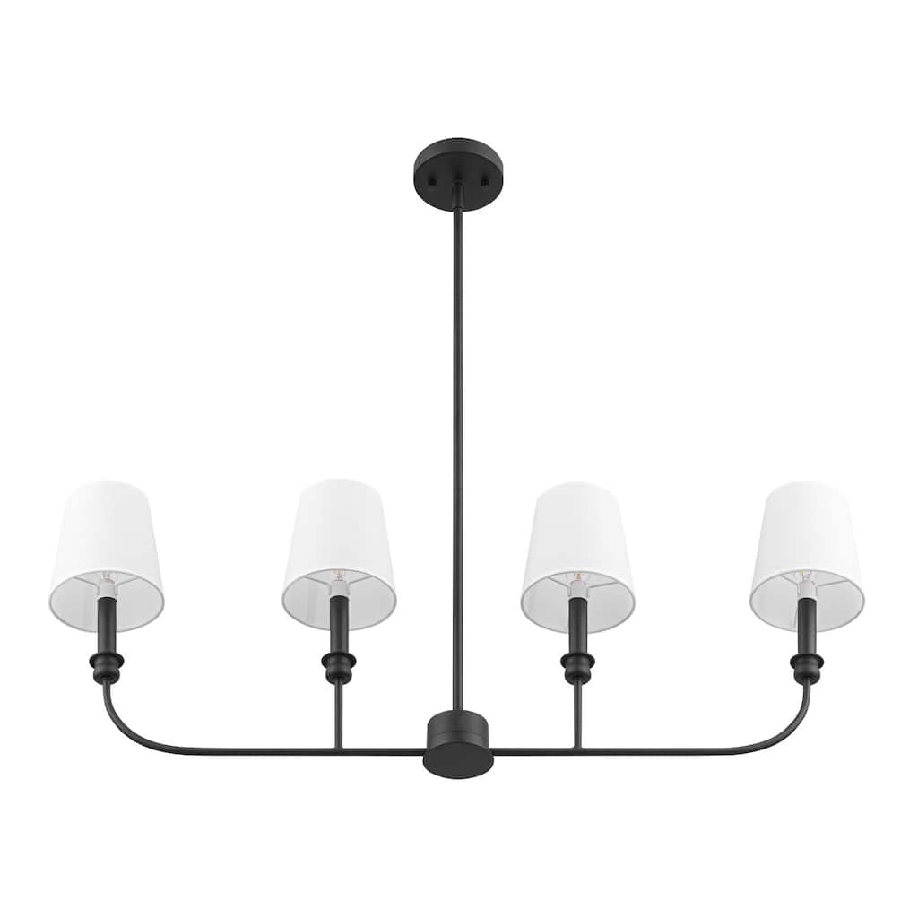 Prominence Home Billet 4-Light Linear Chandelier with Fabric Shades