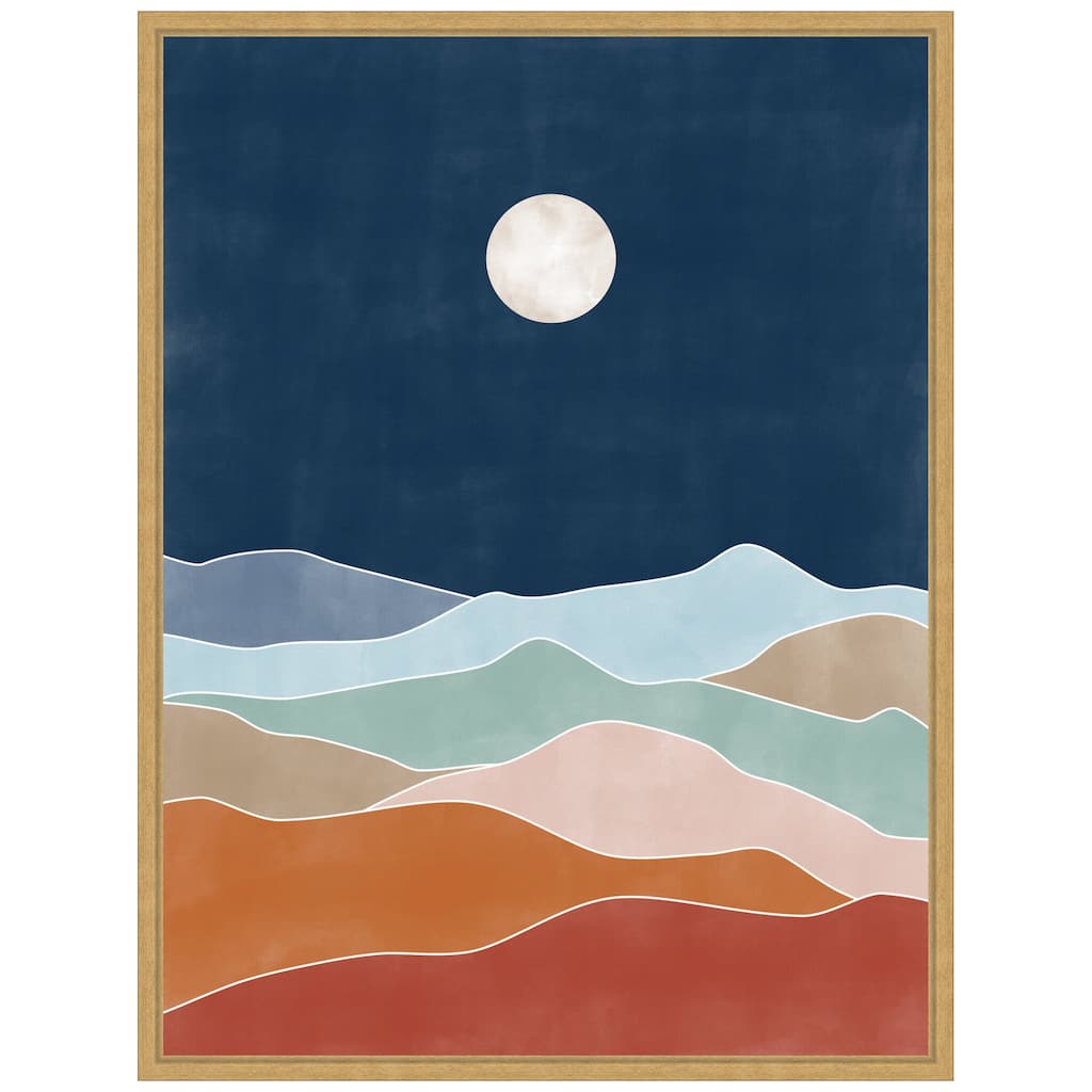 Print 18 by Elena Ristova Framed Canvas Wall Art - Sylvie Bright Gold