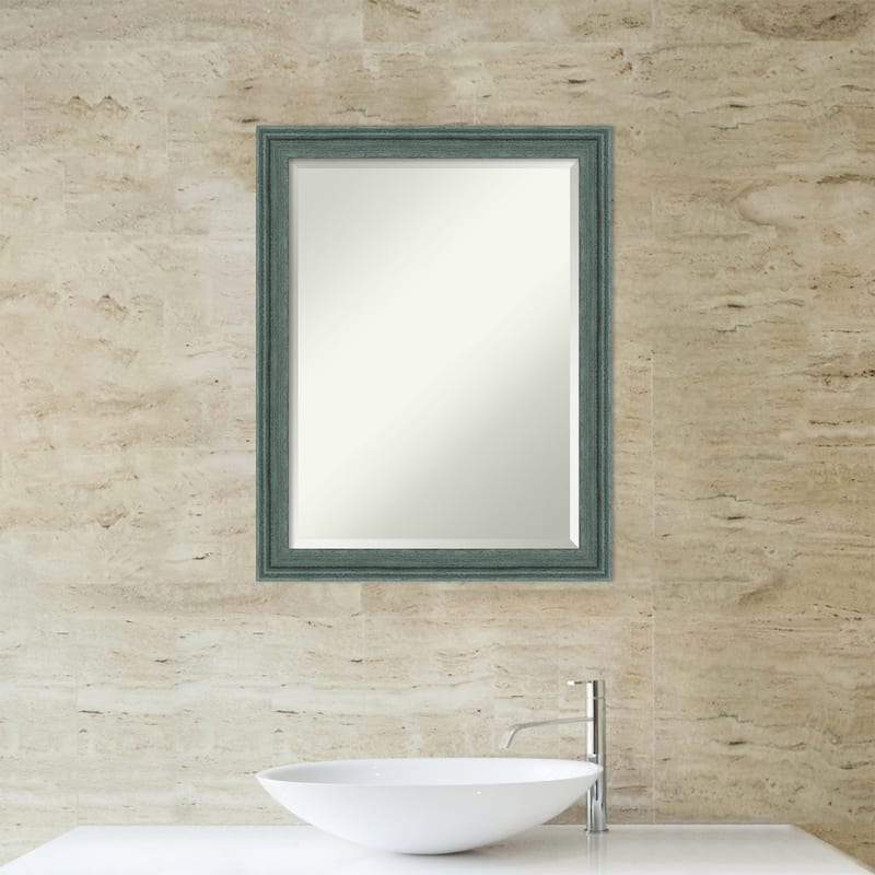 Upcycled Beveled Wood Framed Bathroom Vanity Wall Mirror