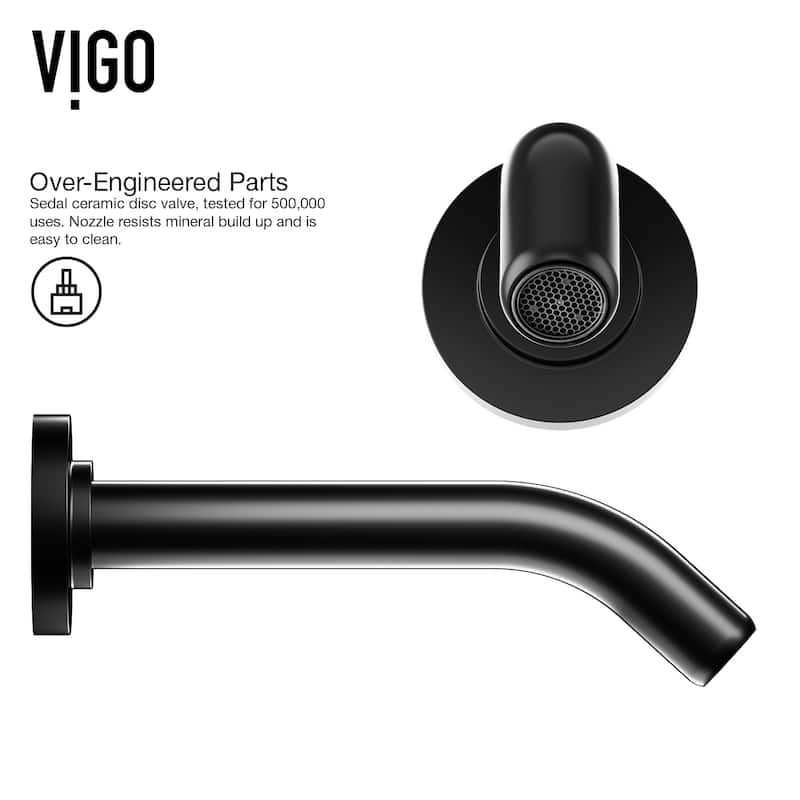 VIGO Jasmine 18"L x 15"W MatteStone Vessel Sink and Olus Wall Mount Faucet Set