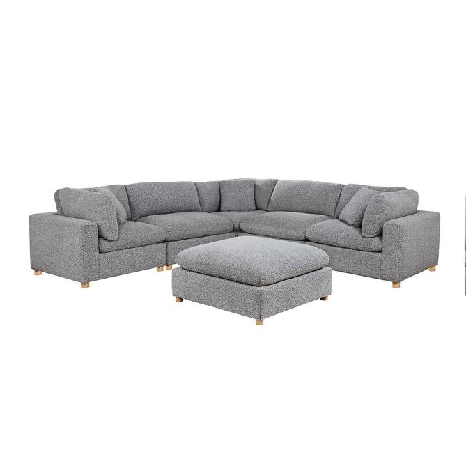 Best Quality Furniture 4-Piece Sectional Boucle Fabric