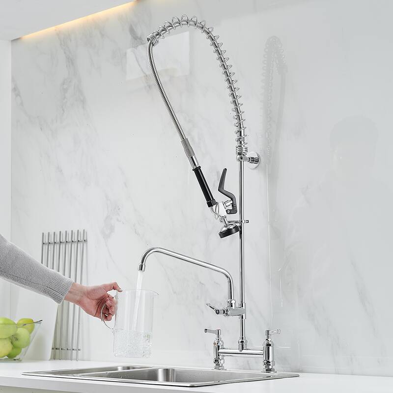 WIZ Pull Down 2-Handle Pre-Rinse Spray Utility Kitchen Faucet