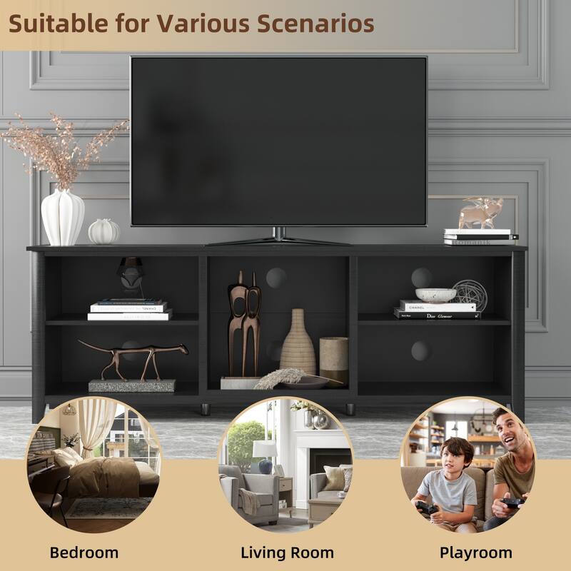 TV Stand Storage Media Console Entertainment Center, without Drawer