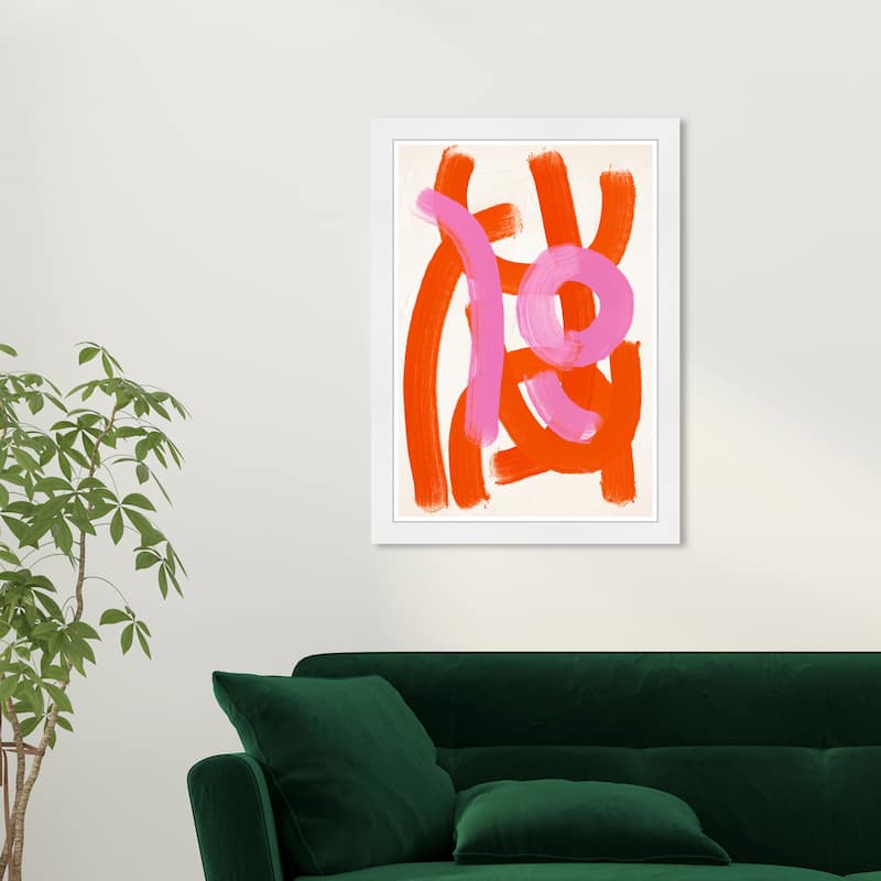 Wynwood Studio Crossing Paths Framed Retro Colorful Abstract Prints