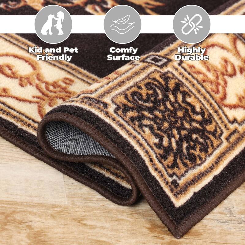 Superior Oversized Medallion Modern Bohemian Indoor Runner or Area Rug