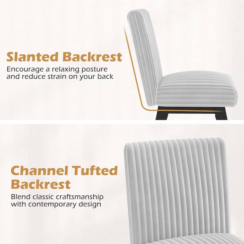 Costway Dining Chairs Set of 2/4 with Padded Seat, Rubber Wood Legs &