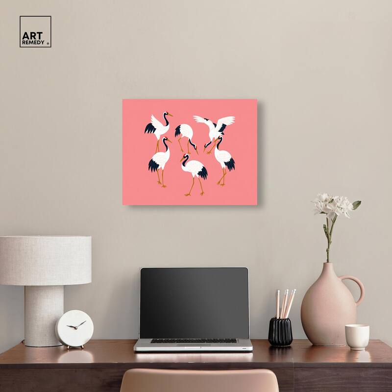 Crane Chorus Canvas by Art Remedy, Gallery Wrapped