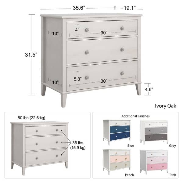 little seeds monarch hill poppy ivory oak 3 drawer dresser Monarch Hill Poppy White 3 Drawer Dresser, Pink Drawers - Bed Bath & Beyond