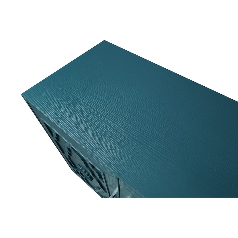 63 in Carved Flower Door Large Storage Cabinet