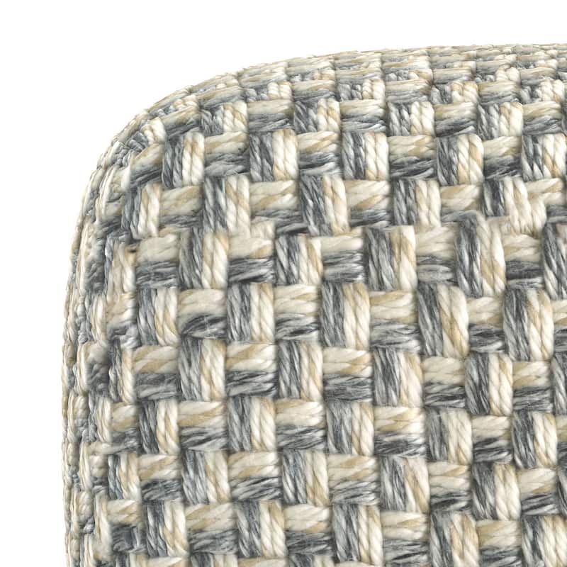 WYNDENHALL Ember 18 inch Wide Boho Pouf in Multicolor PET Polyester & Assembled
