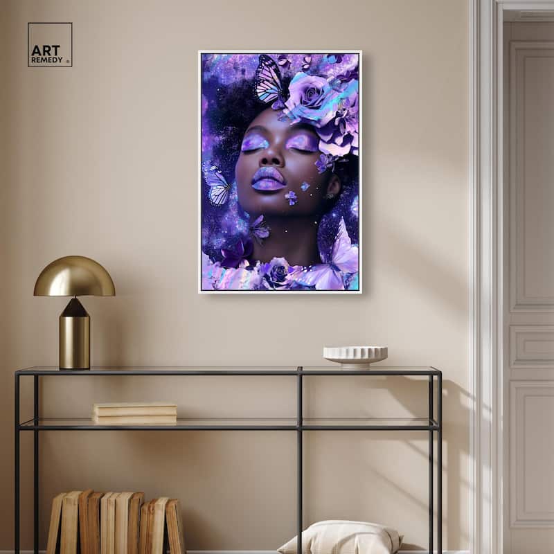 A Glistening Neon Woman Canvas by Art Remedy