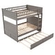 preview thumbnail 7 of 29, Full Over Full Bunk Bed With Twin Size Trundle And Guardrails For Bedroom