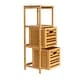 preview thumbnail 4 of 7, Household Essentials Bamboo 3-Tier Slatted Shelf with Crates - 11.8"L x 11.8"W x 35.0"H