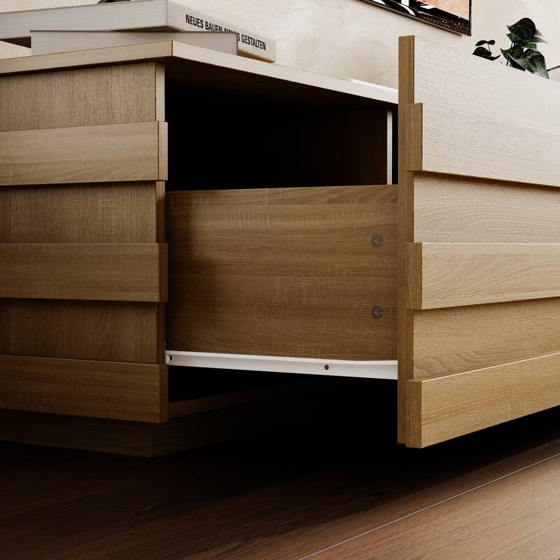 Contemporary Wooden TV Stand Entertainment Center: Minimalist Design Meets Functional Storage