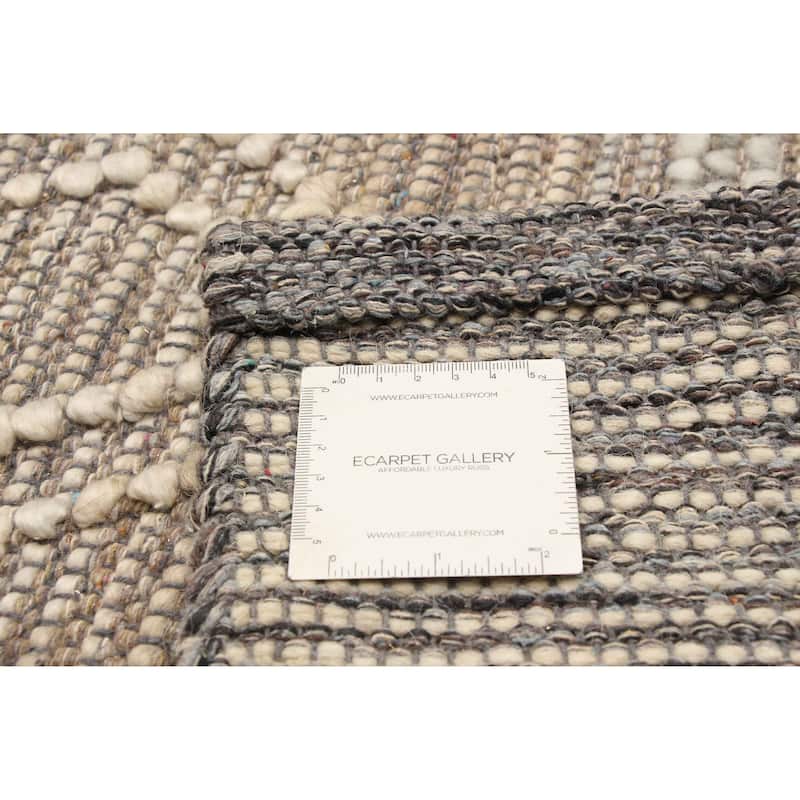 ECARPETGALLERY Braid weave Sienna Tan Wool Rug - 5'0 x 7'10