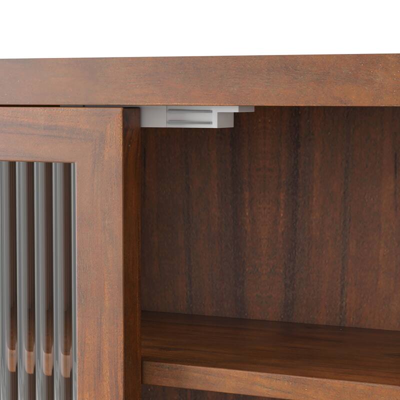 24.8"Glass Door Wall Cabinet with 3 Tiers of Storage with Towel Rack