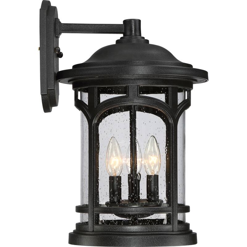 Roseto Clinton 3 Light 17-3/4" Tall Outdoor Wall Sconce with a Glass