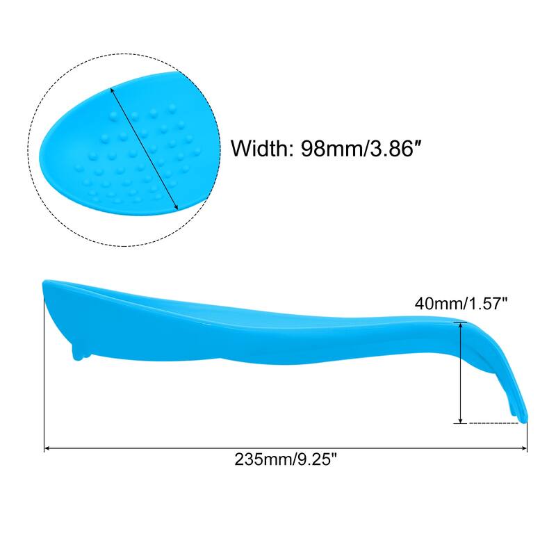 3.86" Heat Resistant Silicone Spoon Rest Kitchen Utensil Holder - Blue - 2Pcs