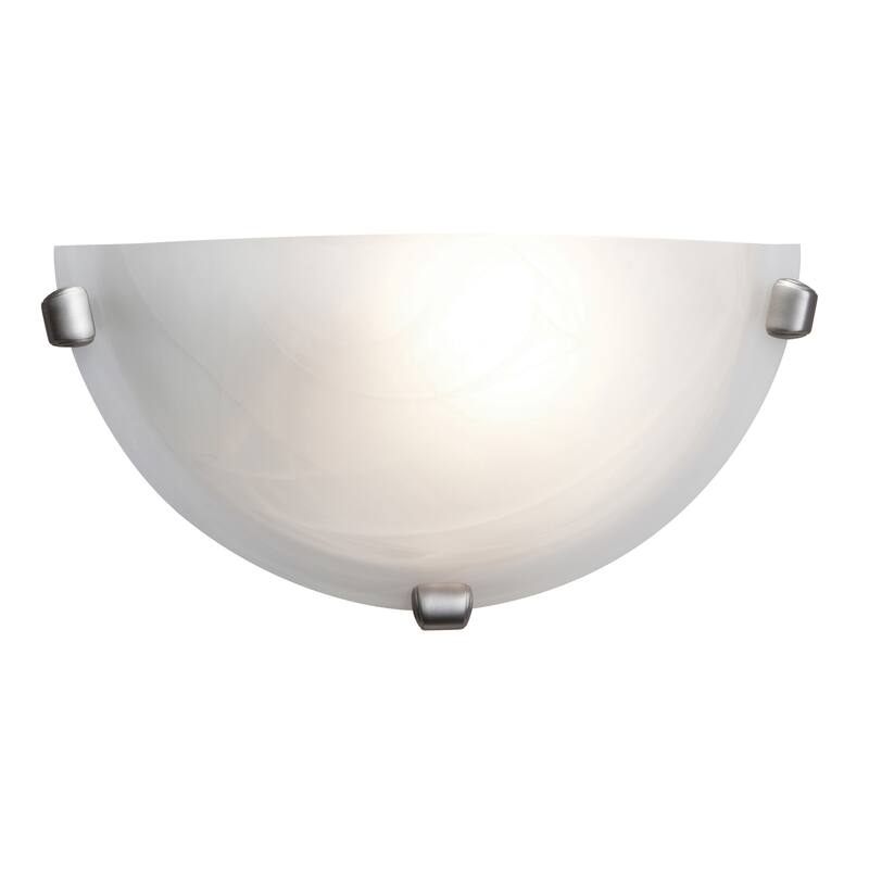 Access Lighting Mona - Wall Sconce - Brushed Steel Finish - Alabaster Glass Shade - Incandescent - Brushed Steel