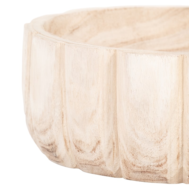 Sagebrook Home Carved Elemental Bowl, 9" Wood - Perfect for Interiors, Exquisite Centerpiece Bowl - 9" x 9" x 4"