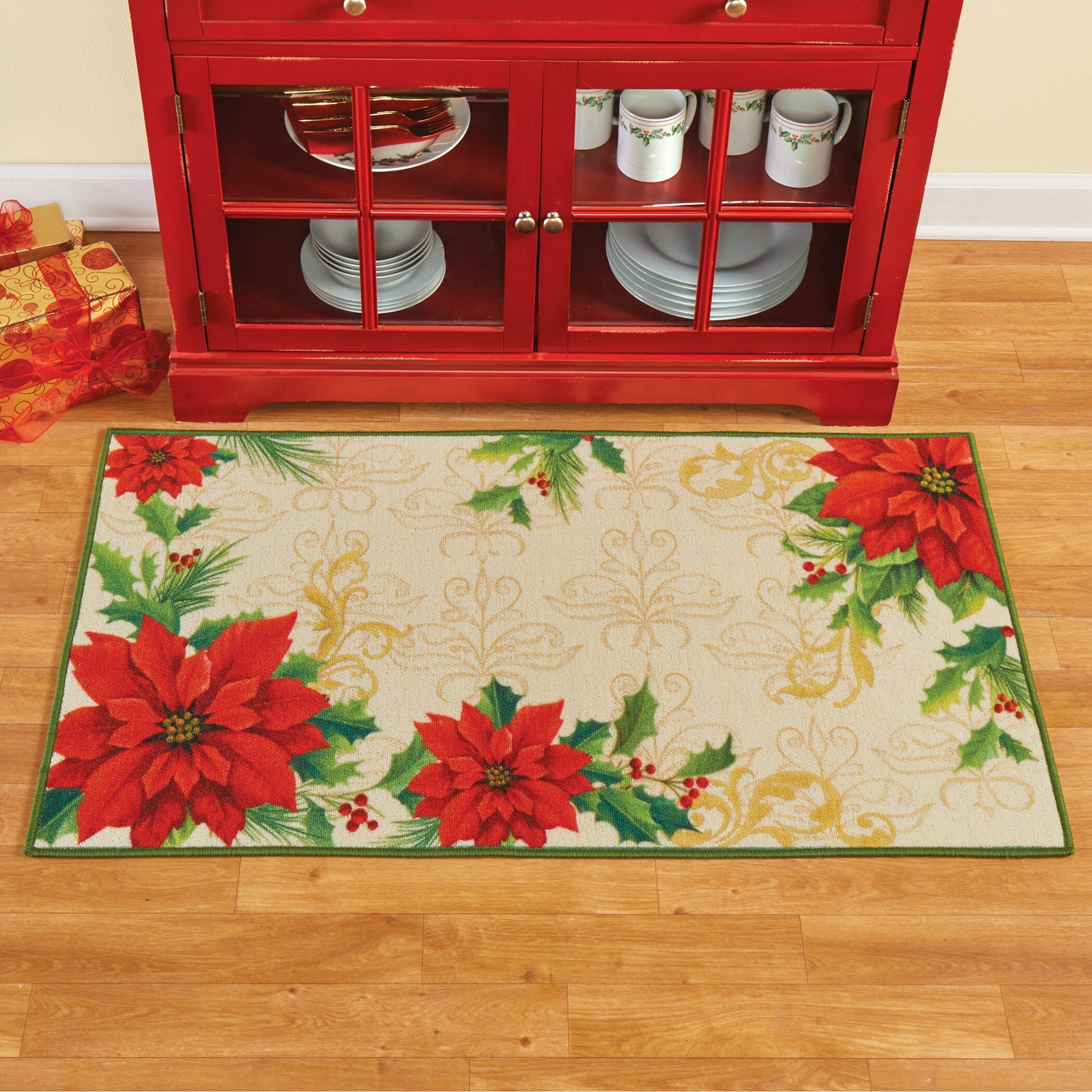 Poinsettia and Cardinal Anti-Fatigue Mat - 18 x 30