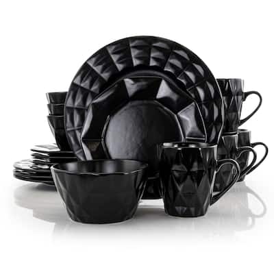 Tuffted Onyx 16 Piece Stoneware Dinnerware Set