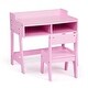 preview thumbnail 1 of 12, MDF Children's Study Desk And Chair Set With 2 Storage Compartments Pink