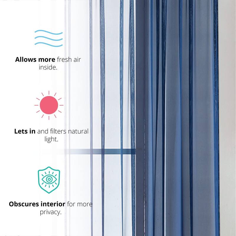 HLC.me Sheer Voile Window Treatment Rod Pocket Curtain Panels for Bedroom, Living Room, Kitchen - Set of 2 panels