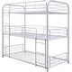 preview thumbnail 4 of 2, White Full Size Metal Triple Bunk Bed with Ladder and Fence for Kids, Boys and Girls, Bedroom