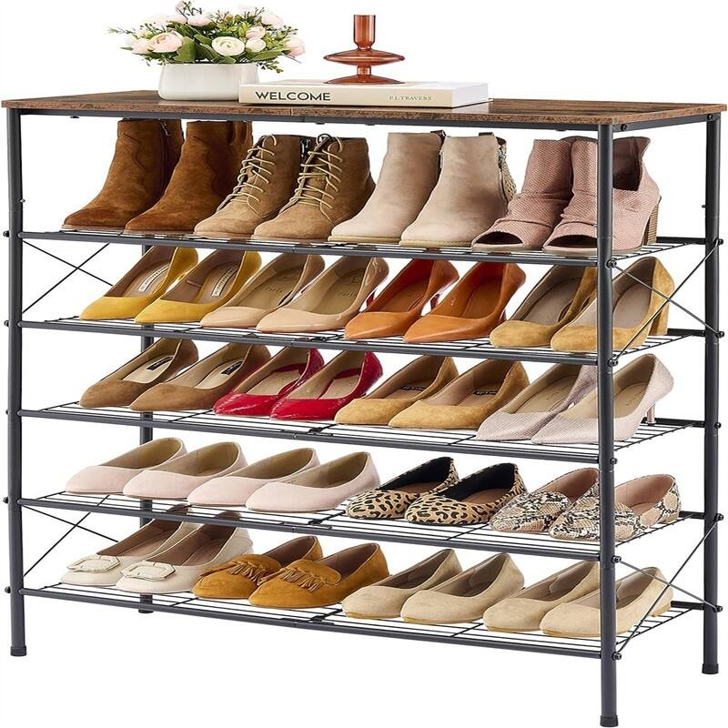6 Tier Shoe Rack Organizer for 20-24 Pairs of Shoes - 11.8"D x 29.65"W x 39.4"H