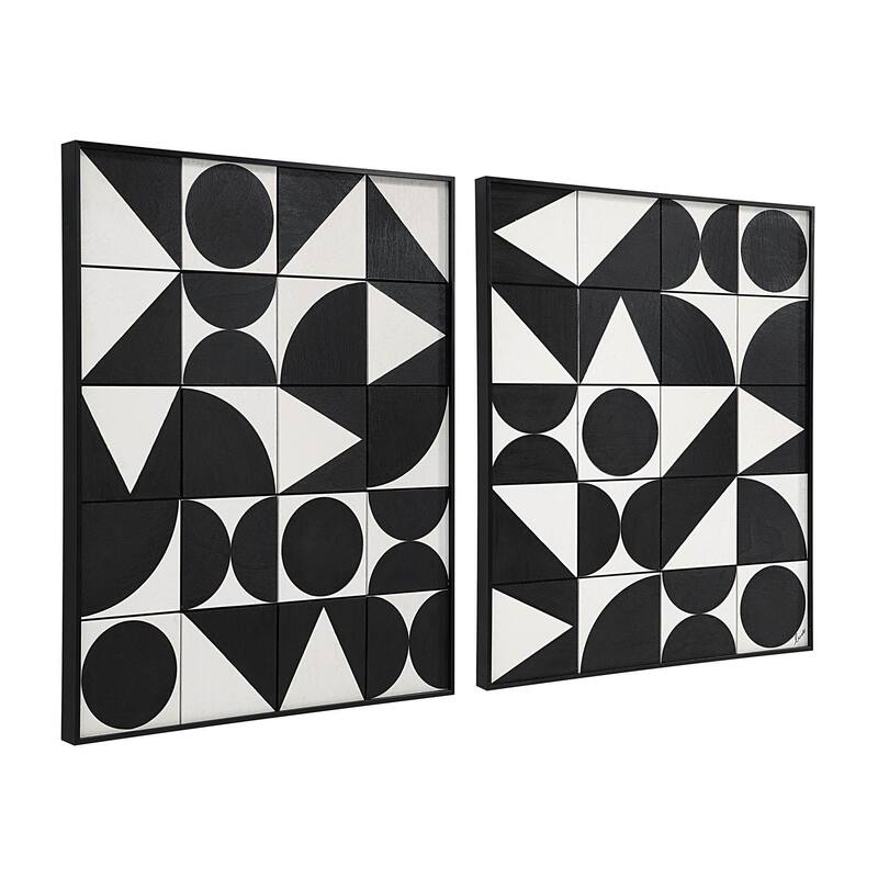 Renwil Thar Canvas 2-Piece Wall Art with Matte Black Frame