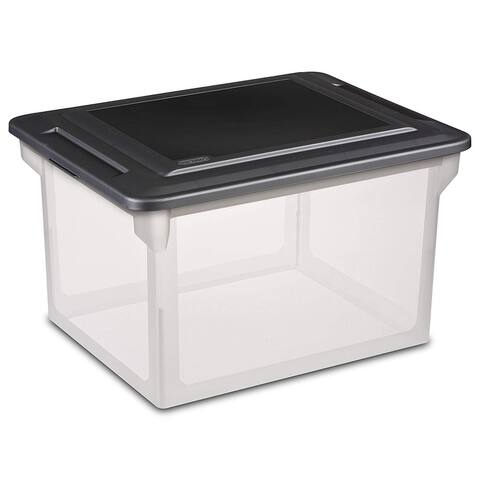 Sterilite 18689004 Versatile Clear Organizing Storage File Box w/ Lid (16 Pack) - 18.5 x 14 x 11 inches