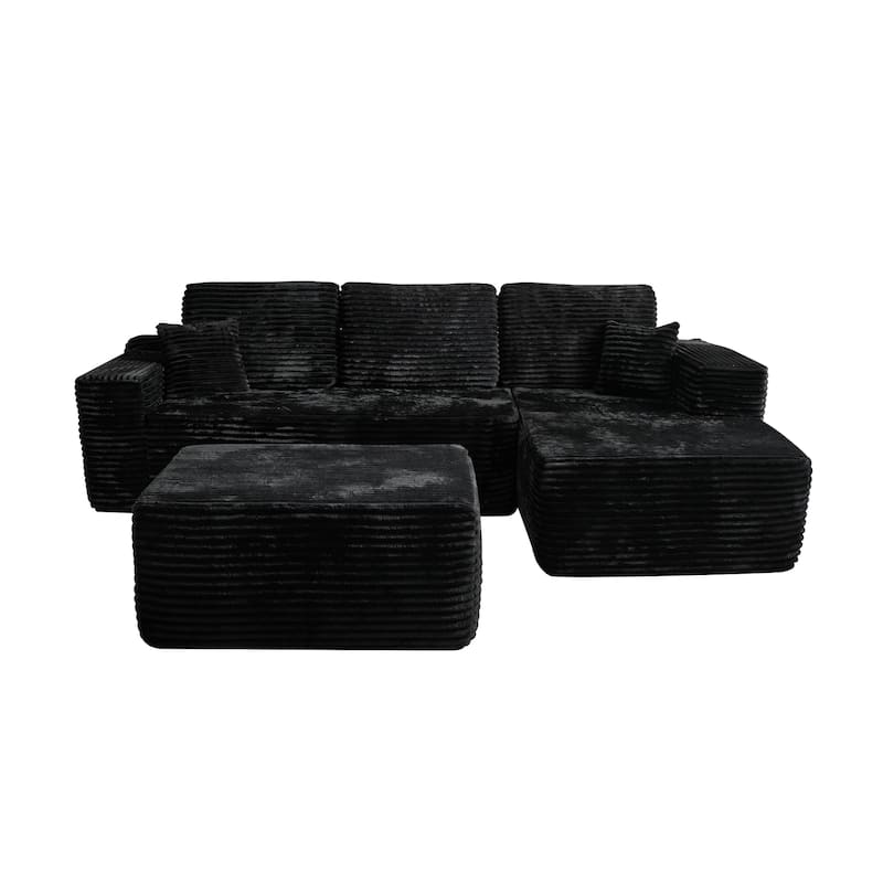 ​​OVIOS Lazy Chaise Lounge Sofa with Ottoman​