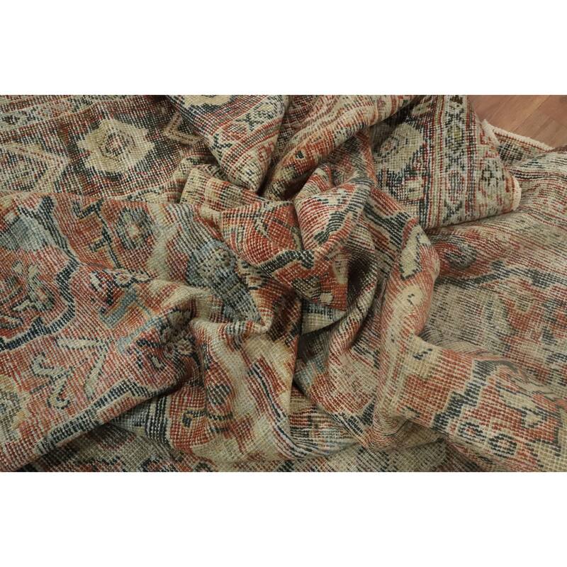 Hand Knotted Oriental 100% Wool Carpet Traditional All-Over Oranges & Rust Sultanabad Area Rug - 11' 9'' X 8' 10''