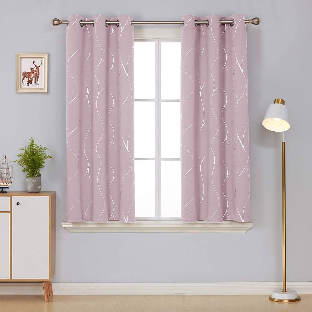 Deconovo Silver Line 42 Width Curtain Panel Pair (2 Panel)