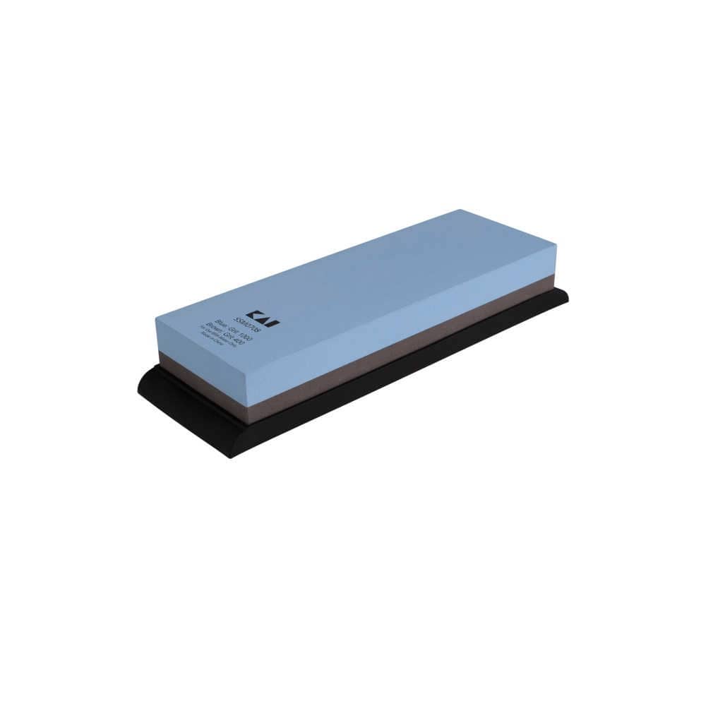 Shun Combination Whetstone with Rubber Base, 400/1000 Grit - 9 Inches