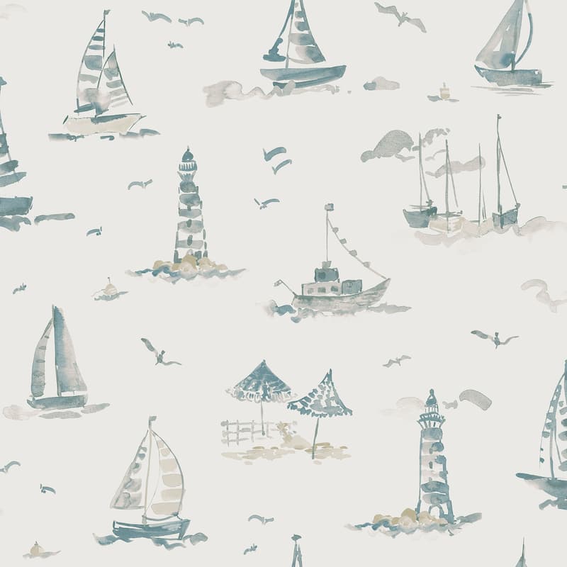 NuWallpaper Set Sail Taupe Peel and Stick Wallpaper - N/A
