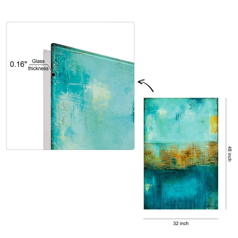 "Castle Court" Abstract Wall Art on Frameless Tempered Art Glass