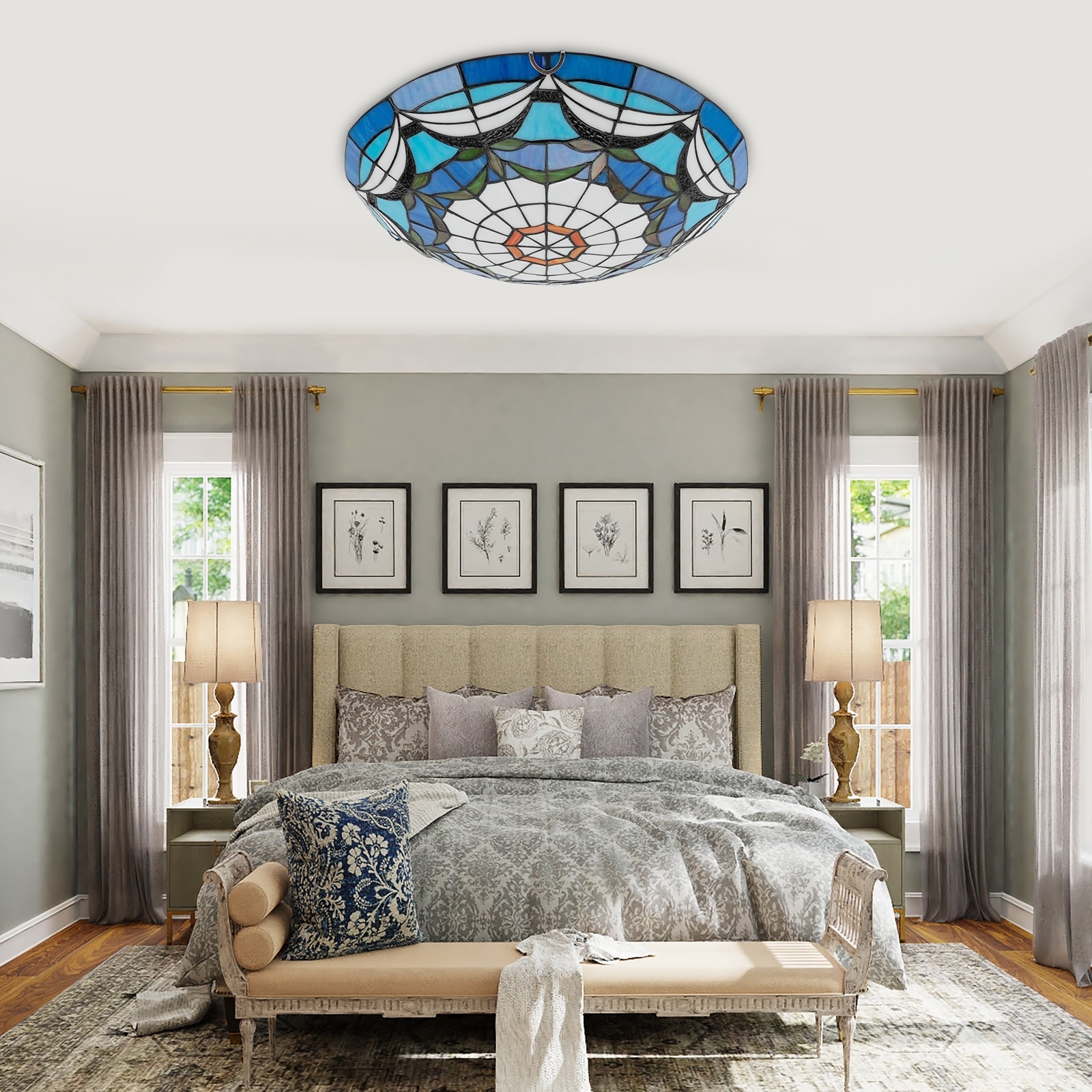 Blue flush mount light on sale