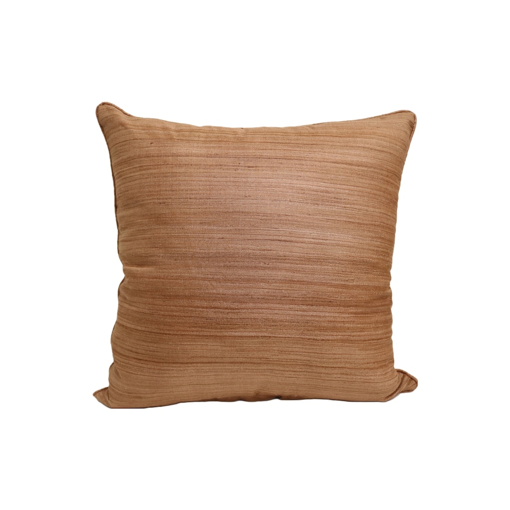 Home&Manor Raw Silk Throw Pillow 18" Light Tan