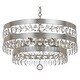 preview thumbnail 1 of 3, Perla 5 Light Antique Silver Chandelier - 22'' W x 14.25'' H 22'' W x 14.25'' H