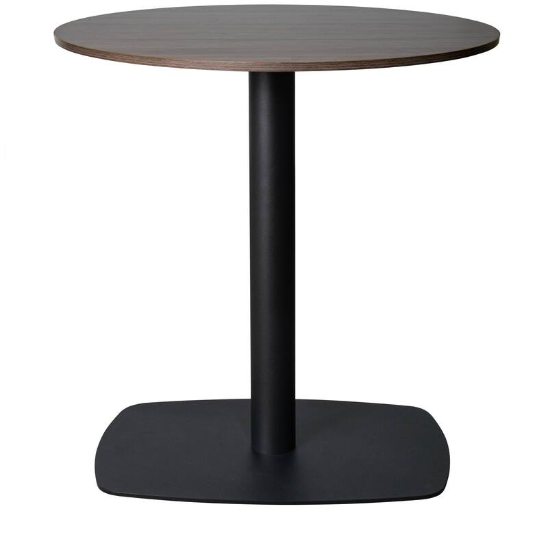 Vail Square Dining Table with 36 in. MDF Tabletop in Black Stainless Steel Square Base Accent Kitchen Table - Dark Brown