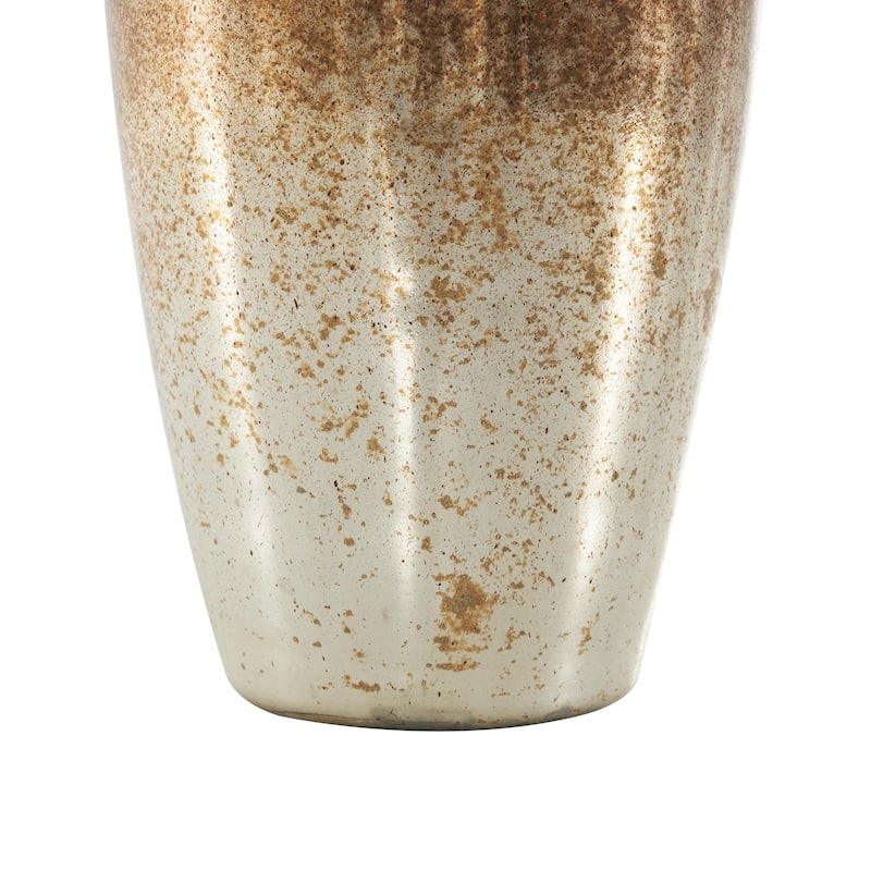 Glass Speckled Ombre Living Room Decorative Jars with Textured Top Knob and Gold and Beige Accents - Copper - Roche River Decor