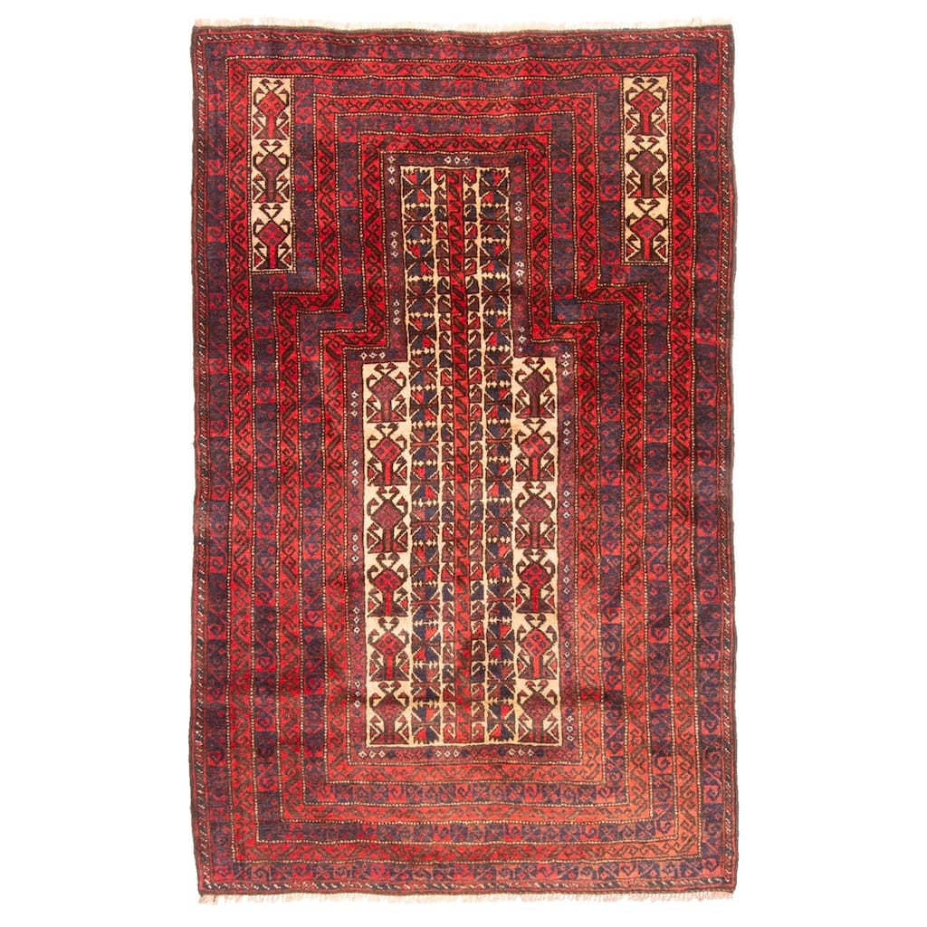 ECARPETGALLERY Hand-knotted Teimani Beige Wool Rug - 2'10 x 4'7
