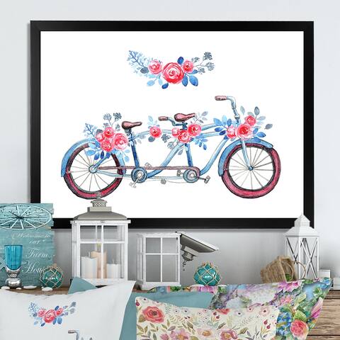 Designart 'Tandem Bicycle' Cabin & Lodge Framed artwork
